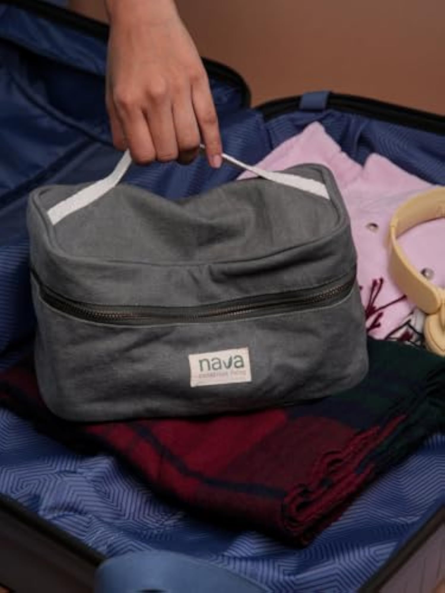 Glow Vanity Pouch, Soft Washed Cotton, Travel-Ready